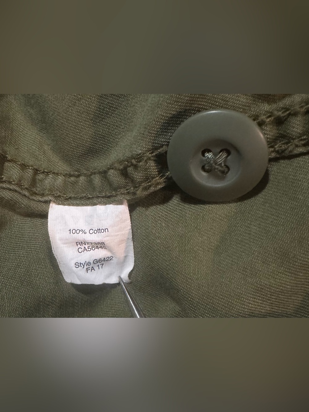 Madewell Olive Green Hooded Utility Military Jacket 100% Cotton - Picture 8 of 16
